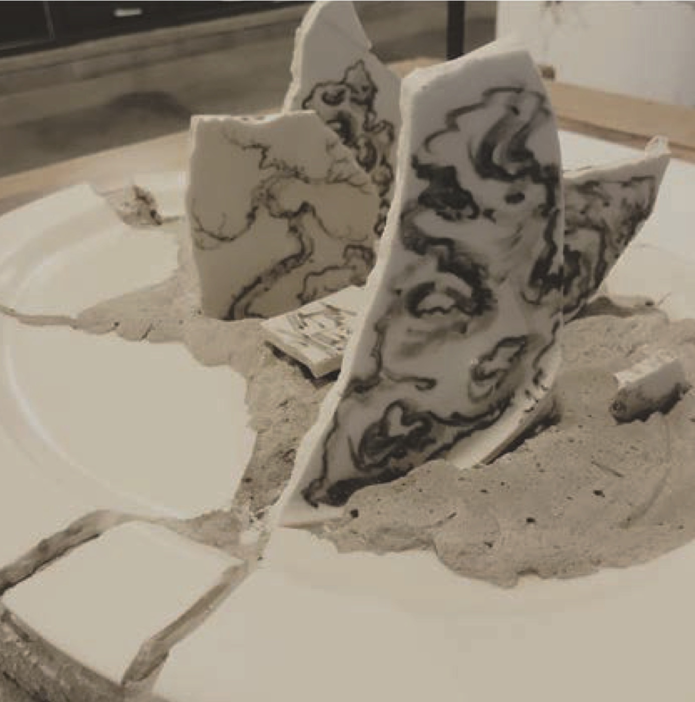 Dialogue With Traditional — ceramic and cement fragments