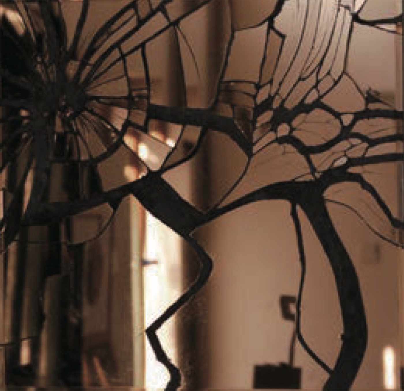Scar — painted marks on shattered mirror