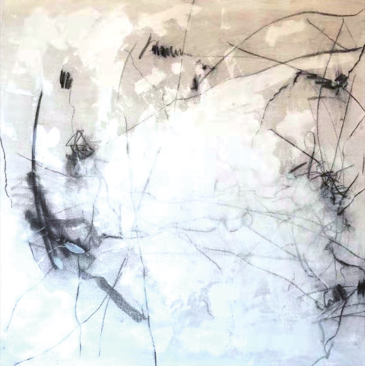 Let Me Act Wild in the Snow — acrylic on canvas, 120 × 120 cm